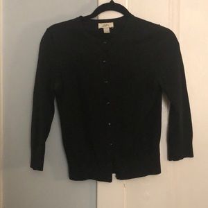 Loft 3/4 Sleeve Black Cardigan